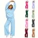 Women's Fleece Lined Tracksuit Comfortable Running Set Casual Wide Leg Pants Drop Shoulder Sleeves Matching Color for Autumn Winter_ecoleips.com