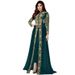 Women's Clothing Fashion Stand Collar Lace Chiffon Dress Retro Long Sleeve Lace Patchwork Waist Long Skirt_ecoleips.com