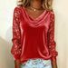 2025 New European And American Cross-Border Fashion Women's Velvet Turtleneck Sequin Patchwork Long Sleeve T-Shirt_ecoleips.com