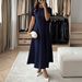 DiYun European And American Evening Elegant Short-Sleeved Long Dress Women's Clothing 2025 Autumn/Winter_ecoleips.com