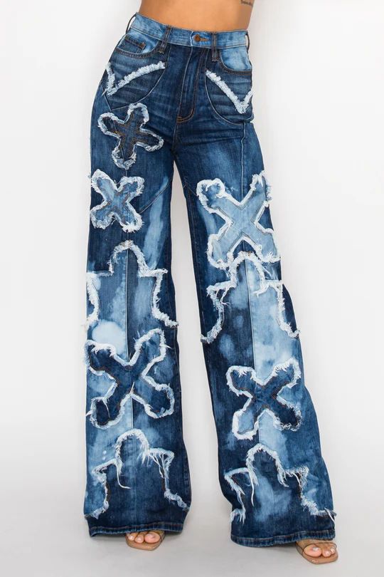 Women's High-Waisted Wide Leg Jeans - Vintage Washed Denim Pants For American Casual Style_ecoleips.com