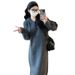 Autumn New Korean Fashion Thickened Plus Size Hooded Maternity Dress_ecoleips.com