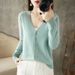 Aria Basics Aria Basics Spring And Autumn New Knitted Cardigan For Women V-neck Versatile Outerwear Long Sleeve Sweater Coat_ecoleips.com