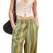 MONA High Waist Wide Leg Pants for Women Spring Autumn Loose Casual Striped Trousers European American Style_ecoleips.com