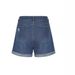 Foreign Trade European And American Cross-Border Source Women's Summer New Straight Slim Frayed Hem Denim Shorts_ecoleips.com