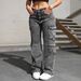 Cross-border Exclusive For European American And AliExpress: Teenage Women's Washed Irregular Denim Multi-pocket_ecoleips.com