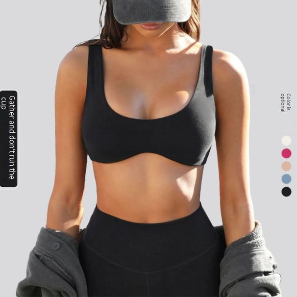 Women's Clothing Double-sided Sanding Yoga Clothing Tight Sports Underwear Training Running Quick-drying Fitness Yoga Bra_ecoleips.com
