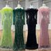 Women's Clothing One Shoulder Feather Fishtail Dress Light Luxury Elegant Temperament Celebrity Banquet Host Evening Dress_ecoleips.com