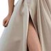 Women's Sexy Backless Spaghetti Strap Maxi Dress With High Slit, Elegant One Shoulder Summer Evening Party Dress, Flowy A-Line Dress For Women_ecoleips.com