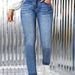 Women's Clothing Stretchy Skinny Jeans Fashionable Versatile Slimming Blue Denim Trousers Simple_ecoleips.com