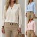 Women's Striped Stand Collar Long Sleeve Shirt Style Commuter Top Relaxed Everyday Wear Comfortable Feshion_ecoleips.com