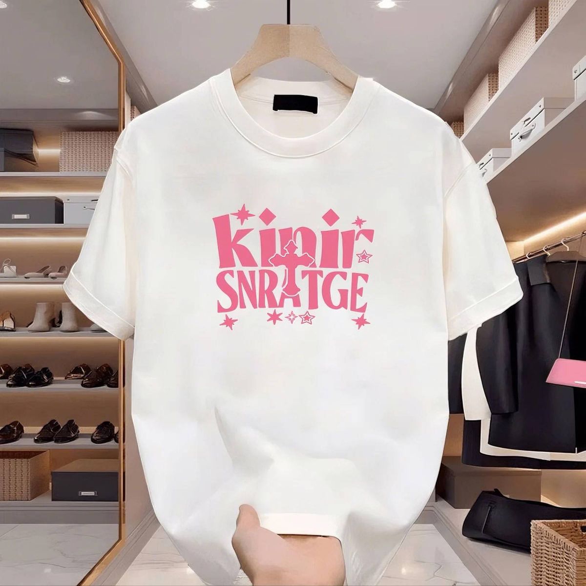 New Cotton Fashion Sense Printing Short-sleeved T-shirt Unisex Men Summer Tide Loose Hundred Tops_ecoleips.com