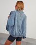 Women's Distressed Denim Quilted Jacket With Stand Collar & Side Pockets – Oversized Streetwear Coat For Fall_ecoleips.com