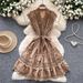 Women's Clothing Light Luxury Sleeveless Dress Luxury Sheer Mesh Dress – Sleeveless A-Line With Lace Detailing & Waist Tie_ecoleips.com