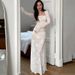 Talenza Summer Women's Wrap Dress Fashion Sexy Lace See-through Beach Vacation Elegant High Waist Bodycon Casual Women's Dress_ecoleips.com