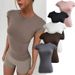 Women's Clothing Style Sexy Solid Color Brushed Bottoming Shirt Summer New Yoga Fitness Short Sleeved T Shirt Tight Elastic Top_ecoleips.com