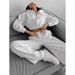 High-End Autumn-Winter White Sporty Hoodie With Long Pants Set: Stylish And Casual Design_ecoleips.com