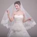 Bridal Single Layer Lace Veil Korean Style for Women 1.35 X 1.1 Meters with Special Accessories Wedding Party Wear_ecoleips.com