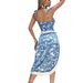 French Retro Flounce Swimsuit Set – High-Waist Bikini & Chiffon Cover-Up (Blue/Purple/Green, S-XL)_ecoleips.com