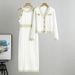 French Temperament Lady High Waist Fashion Two Piece Sweater Dress New Knitted Sweater Vest Dress_ecoleips.com