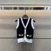 25 Early Autumn New Style Elegant Color Block V Neck Gold Button Versatile Knitted Vest For Women_ecoleips.com