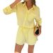 Women's Spring/Summer French Style Fresh Resort Long Sleeve Shirt And Shorts Set European American Fashion Ladies Outfit_ecoleips.com