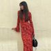European And American Foreign Trade Bohemian Sheer Fashion Casual Round Neck Sleeve Printed Long Dress For Women Autumn_ecoleips.com