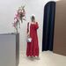 Women's Clothing Muslim Round Neck Belt Puff Sleeve Pocket Polka Dot Dress_ecoleips.com