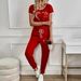 Women's Color Block Trim Casual Suit European American Style Simple Loose Fit Short Sleeve Spring Summer Autumn New_ecoleips.com