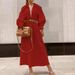 Women's Clothing Ladies Fashion Long Sleeve Lapel Mid Length Bohemian Dress_ecoleips.com
