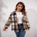 Women's Long Sleeved Plaid Shirt Mid Length Coat Autumn Street Style Temperament Loose Fit Net Red Top_ecoleips.com