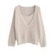 Women's Mohair Long Hair V Neck Top Casual Spring Autumn Cable Knit Two Piece Set Hollow out Cardigan Camisole_ecoleips.com