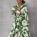 2024 New European And American Fashion Trade Women's Clothing Bestseller: Adjustable Waist Printed_ecoleips.com