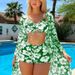 Women's High-Waisted Two-Piece Swimsuit Cover-Up Bikini Sexy Simple Style Swim Set_ecoleips.com