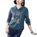 A Thin, Loose Long-Sleeved Base Shirt For Women In Spring And Autumn, And A Large-Sized Hooded Jacket For Middle-Aged Mo_ecoleips.com