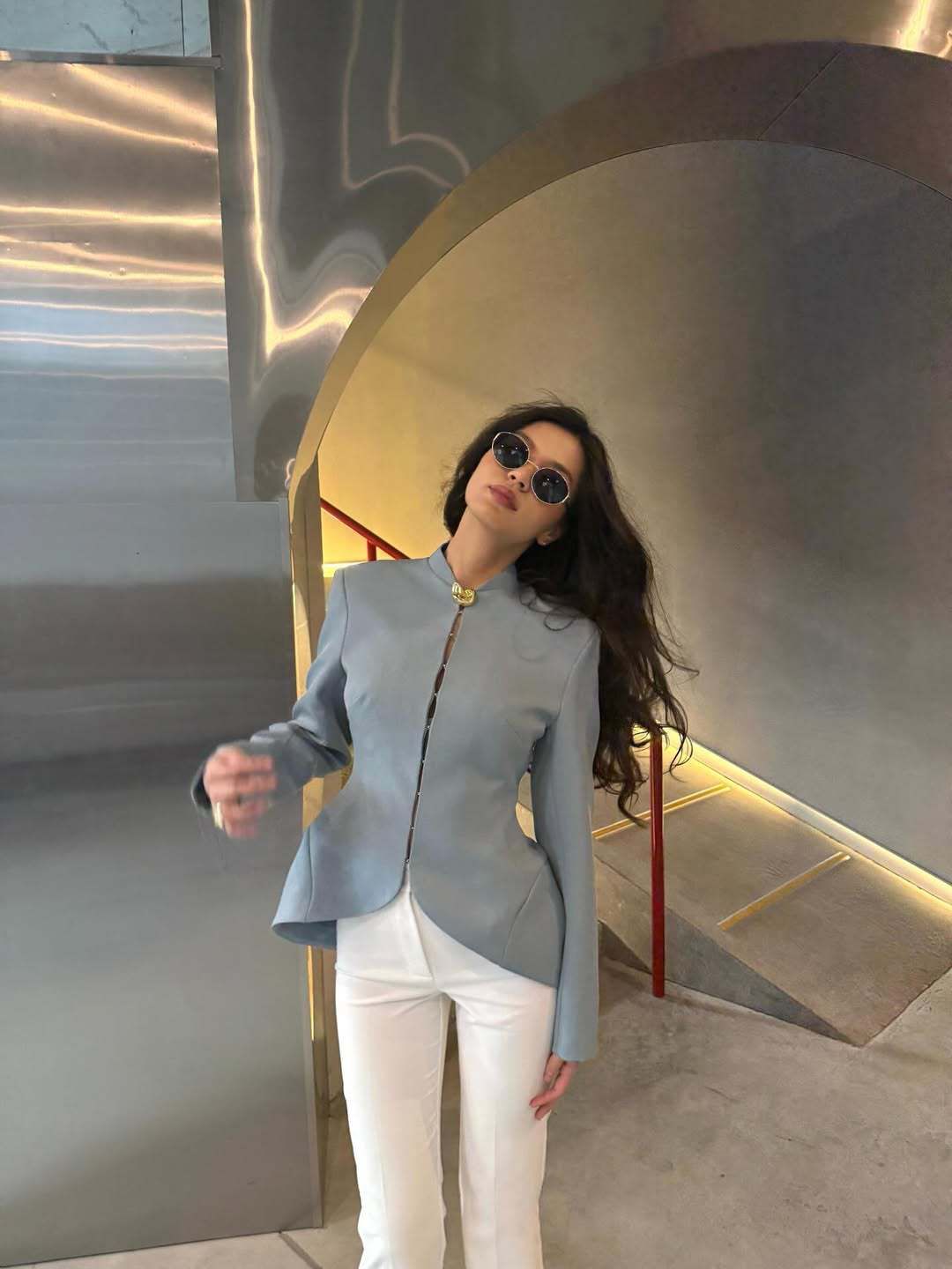 Women's Asymmetric Blazer – Slim-Fit Long Sleeve Jacket With European Minimalist Design_ecoleips.com