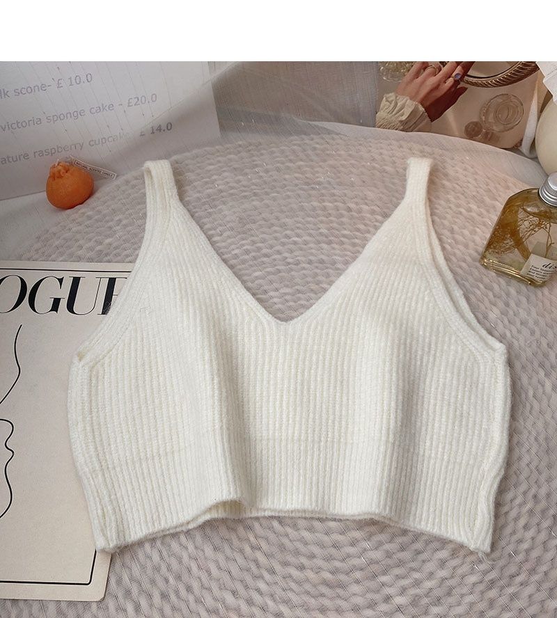 Purely Alluring And Unique, This Knitted Camisole For Women Is Slim-fit, Sleeveless Top That Can Be Worn Base Layer Or_ecoleips.com