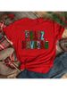 European And American Cross-border Foreign Trade Women's Clothing Christmas Merry Round Neck Printed Ladies Short Sleeve_ecoleips.com