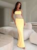 TARUXY Lace Splice Spaghetti Strap Dress Women's Lace Up Waist Hollow Sexy Slim Long Dress Summer Beach Party Sleeveless Dress_ecoleips.com