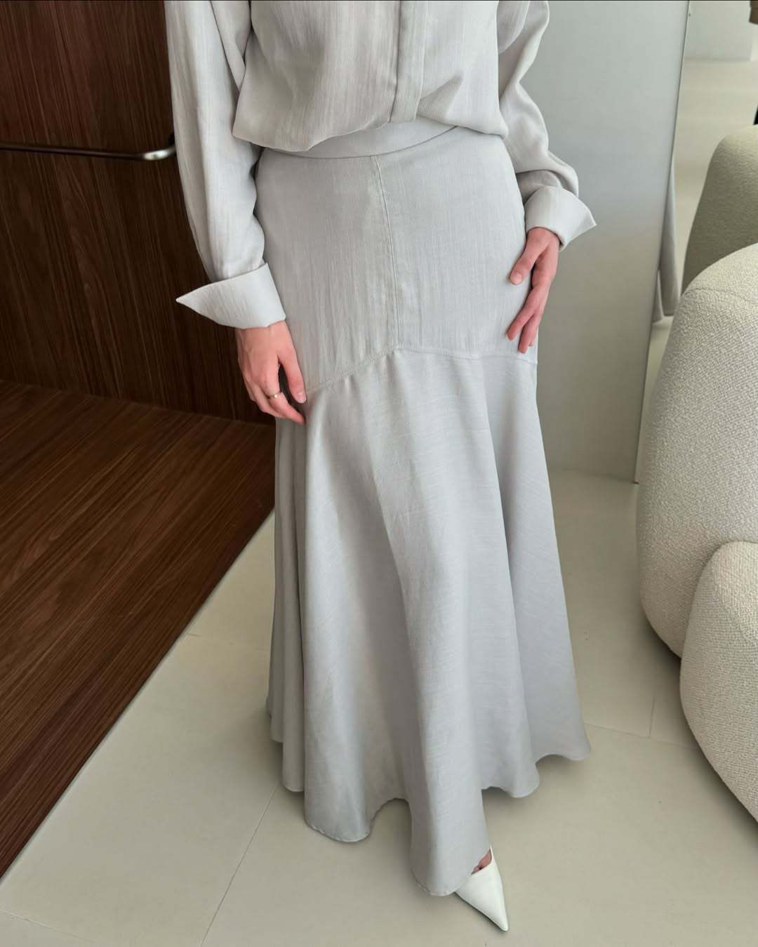 Muslim Skirt Suit Women's New Fashion Loose Long-sleeved Shirt Slim Fit Two-piece Suit_ecoleips.com