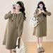 Autumn New Korean Fashion Hooded Maternity Dress_ecoleips.com