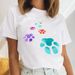 European And American Cross-border Foreign Trade Clothing, Colorful Animal Paw Print Round-neck Printed Women's_ecoleips.com