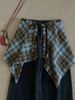 K Small And Trendy Layered Plaid Fart Curtain Women's New High Waisted Strap Versatile A-line Paired With Short Skirt_ecoleips.com