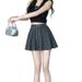 Korean Style Ballet Wrap Shorts - High Waist Flowy Wide Leg Skort With Ruffle Hem_ecoleips.com