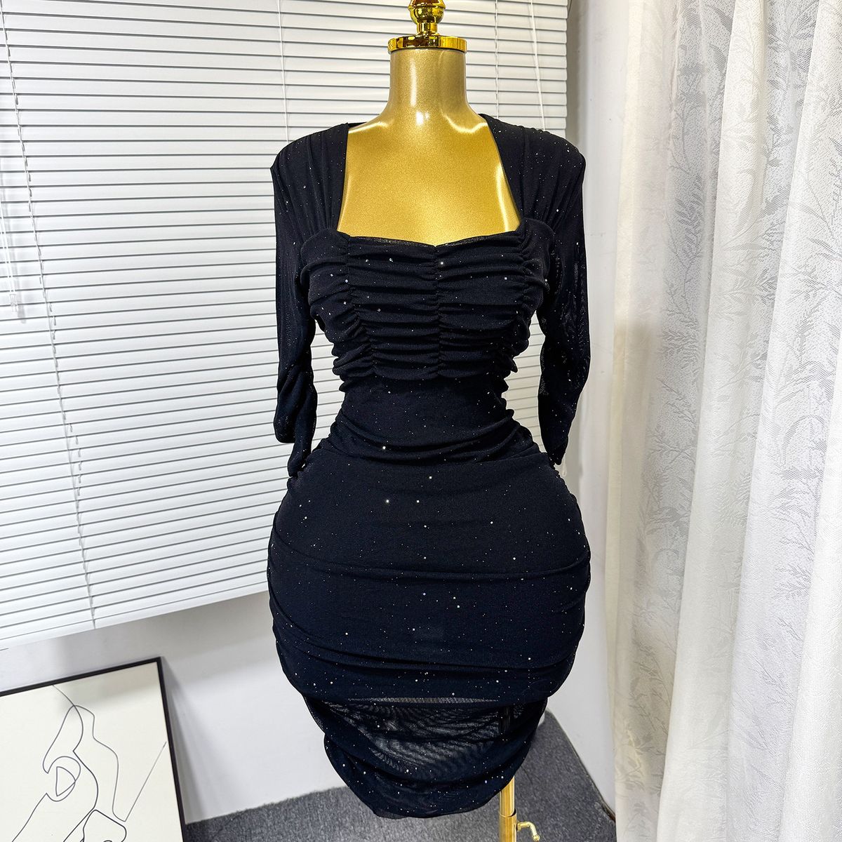 Women's Clothing Mesh Dress Slim Fit Hip Wrap Pleated Fashion Temperament Skirt Women_ecoleips.com
