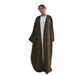 Voya Muslim Women's Plus Size Quality Dress With Printed Texture Cardigan Can Be Worn Double-sided For Daily Wear_ecoleips.com