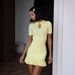 Women's Clothing Ruffled Short Skirt Fashion Short Sleeved Solid Color Sweet Multi Color Ribbed Sexy Dress_ecoleips.com