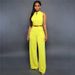 Women's Clothing Breasted High Waist Belted Wide Leg Pants Jumpsuit_ecoleips.com