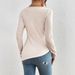 Women's Casual Long Sleeve T-Shirt Drawstring Hem Soft Polyester Blouse Comfortable Daily Wear Tops for Autumn Spring Apricot Size S_ecoleips.com