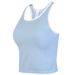 Contrasting Color I-shaped Sports Vest For Women With Chest Pads, Shockproof Gathering Underwear, Summer Outer Wear, Tops, Yoga Clothes, Bras_ecoleips.com